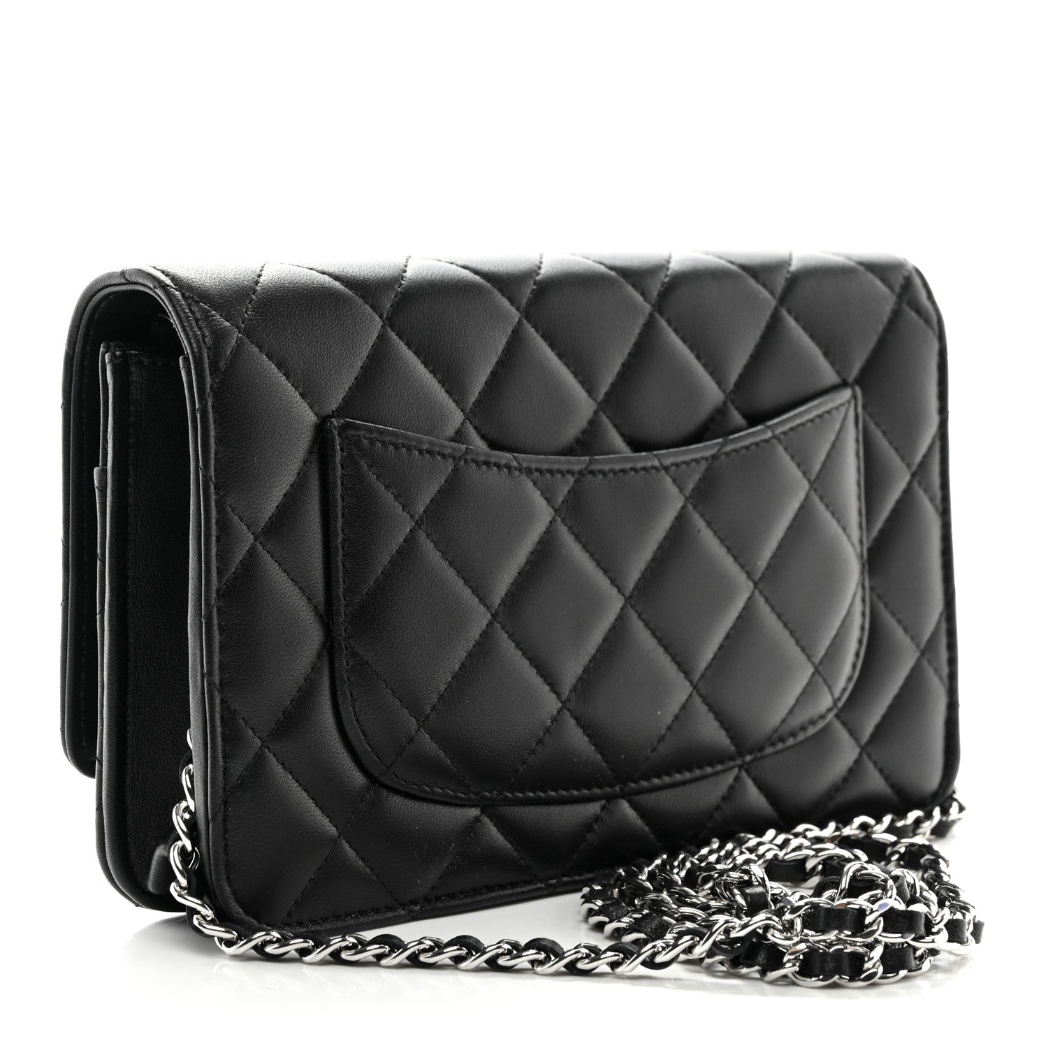 Chanel Lambskin Quilted Crystal Star Wallet On Chain Black 3 of 12