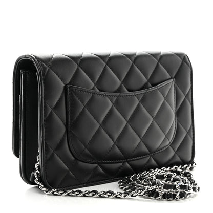 Chanel Lambskin Quilted Crystal Star Wallet On Chain Black 3 of 12