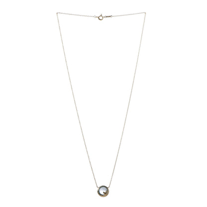 Tiffany 18K Yellow Gold Blue Topaz Olive Leaf Pendant Necklace 3 of 5