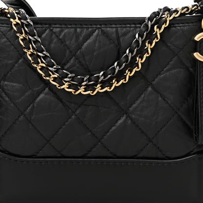 Chanel Aged Calfskin Quilted Small Gabrielle Hobo Black 8 of 10