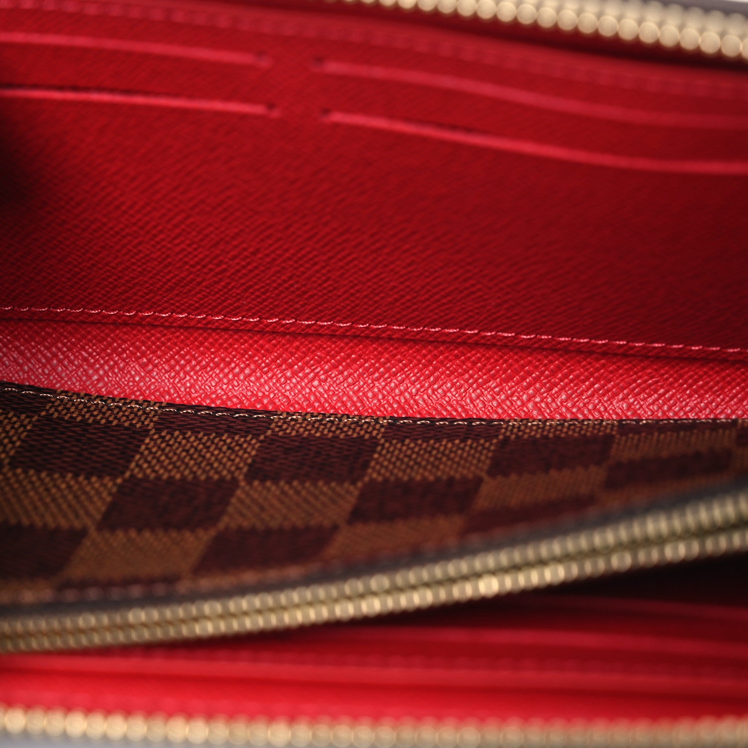 Louis Vuitton Damier Ebene Clemence Wallet Cherry 7 of 9