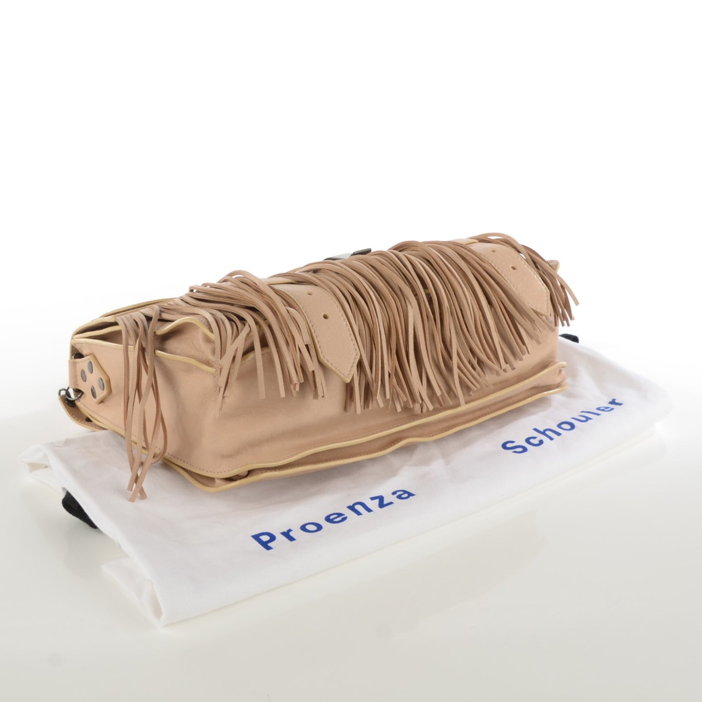 Lambskin Fringe Medium PS1 Satchel Nude