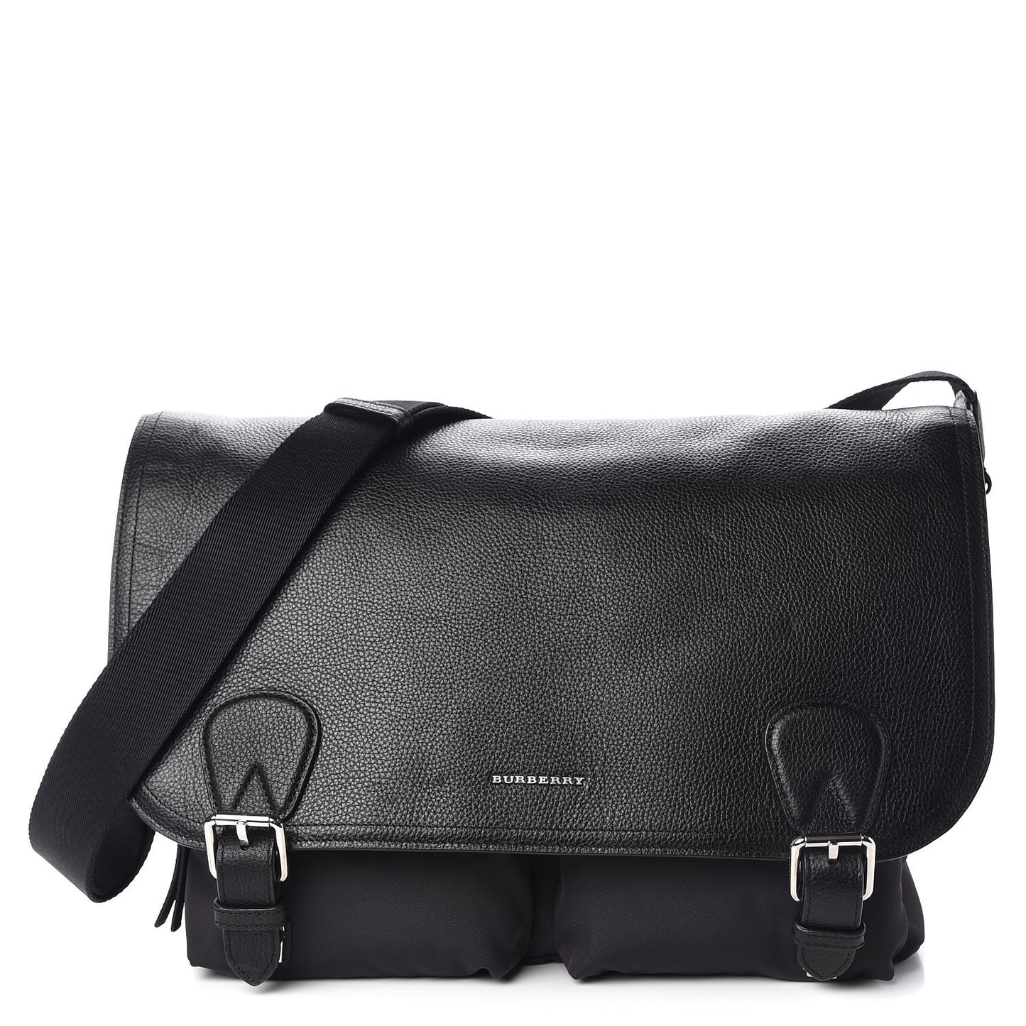 Grainy Calfskin Medium Wilbury Messenger Black