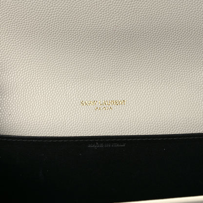 Saint Laurent Grain De Poudre Monogram Uptown Chain Wallet Crema Soft 7 of 12