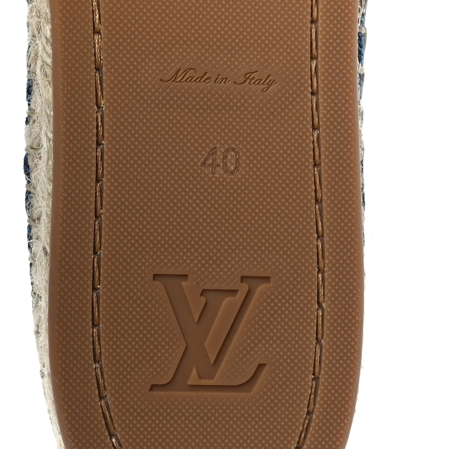 Monogram Denim Starboard Espadrille Flats 40 Blue