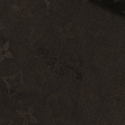 Louis Vuitton Silk Wool Monogram Denim Shawl Chocolate 3 of 4