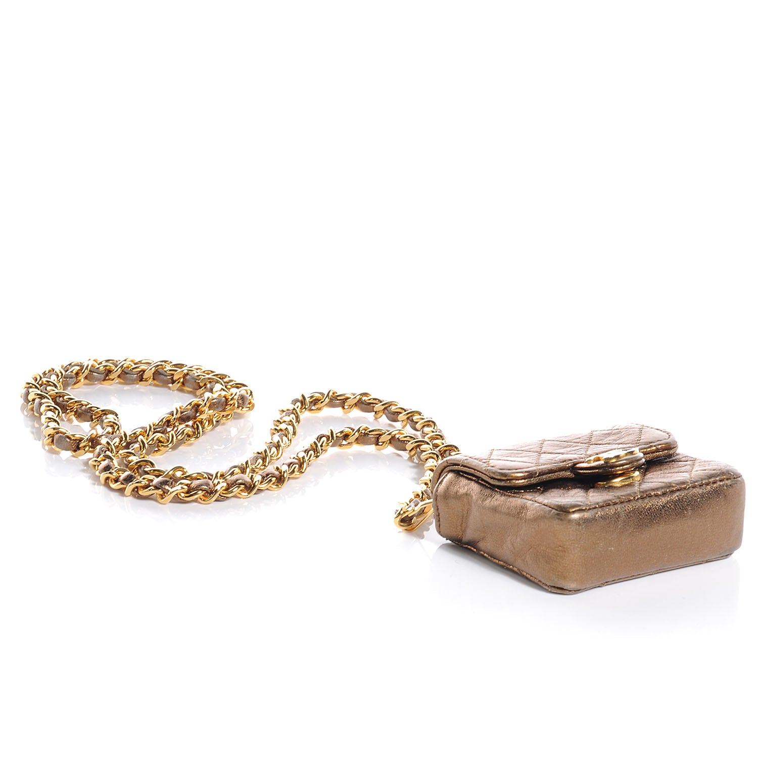 Chanel Quilted Leather Micro Mini Flap Bronze 4 of 8