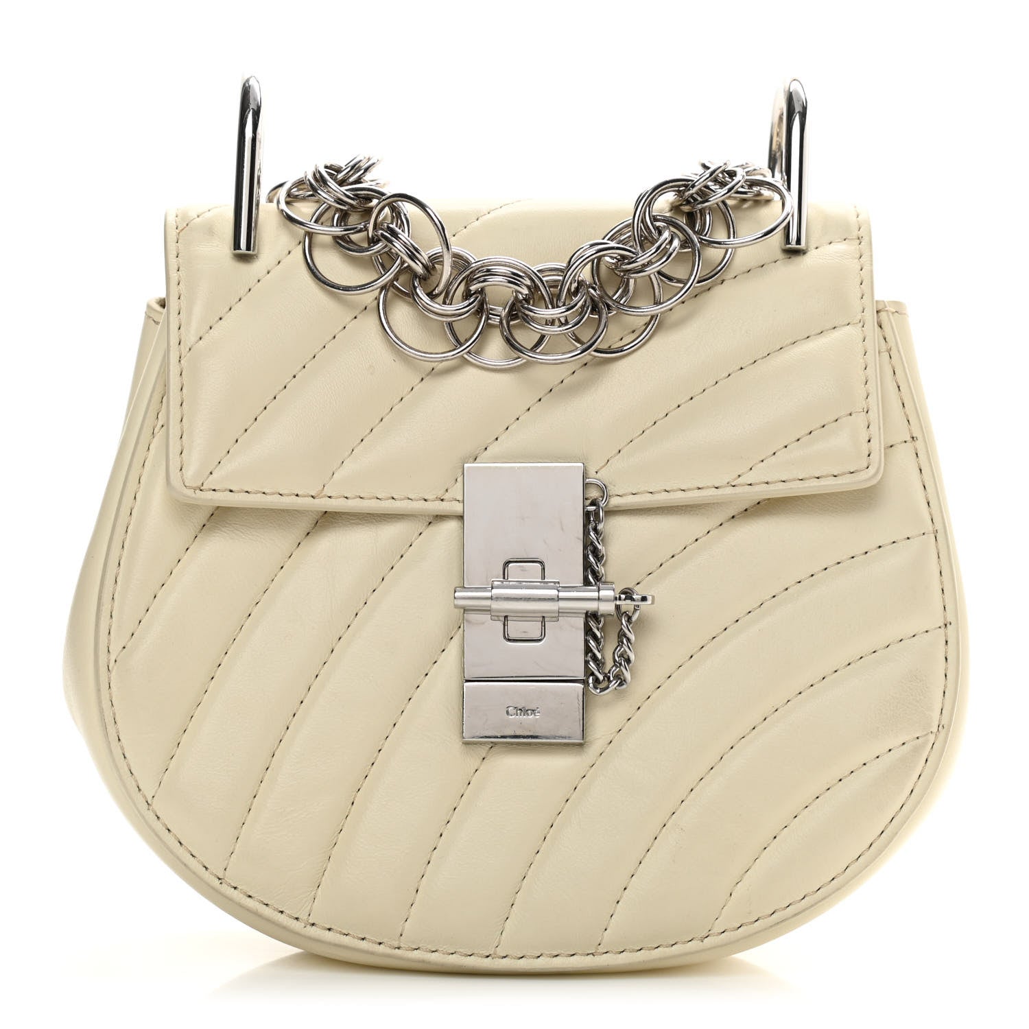 Chloe Calfskin Quilted Mini Drew Bijou Shoulder Bag Natural White 1 of 17
