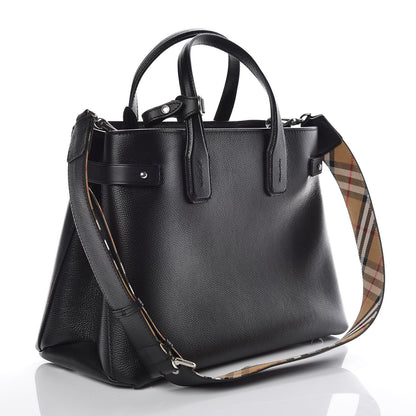Burberry Derby Calfskin Medium Banner Tote Black 3 of 12