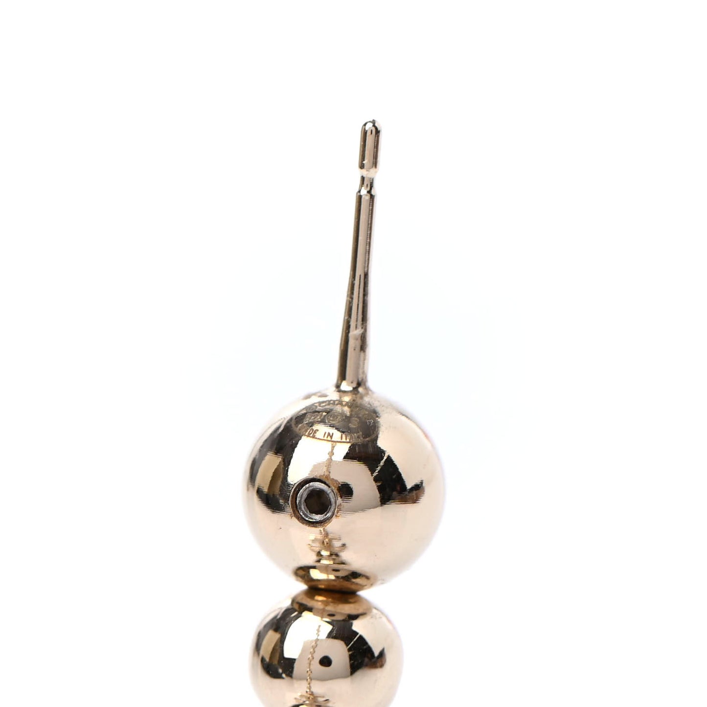 Metal Bead CC Hoop Earrings Gold