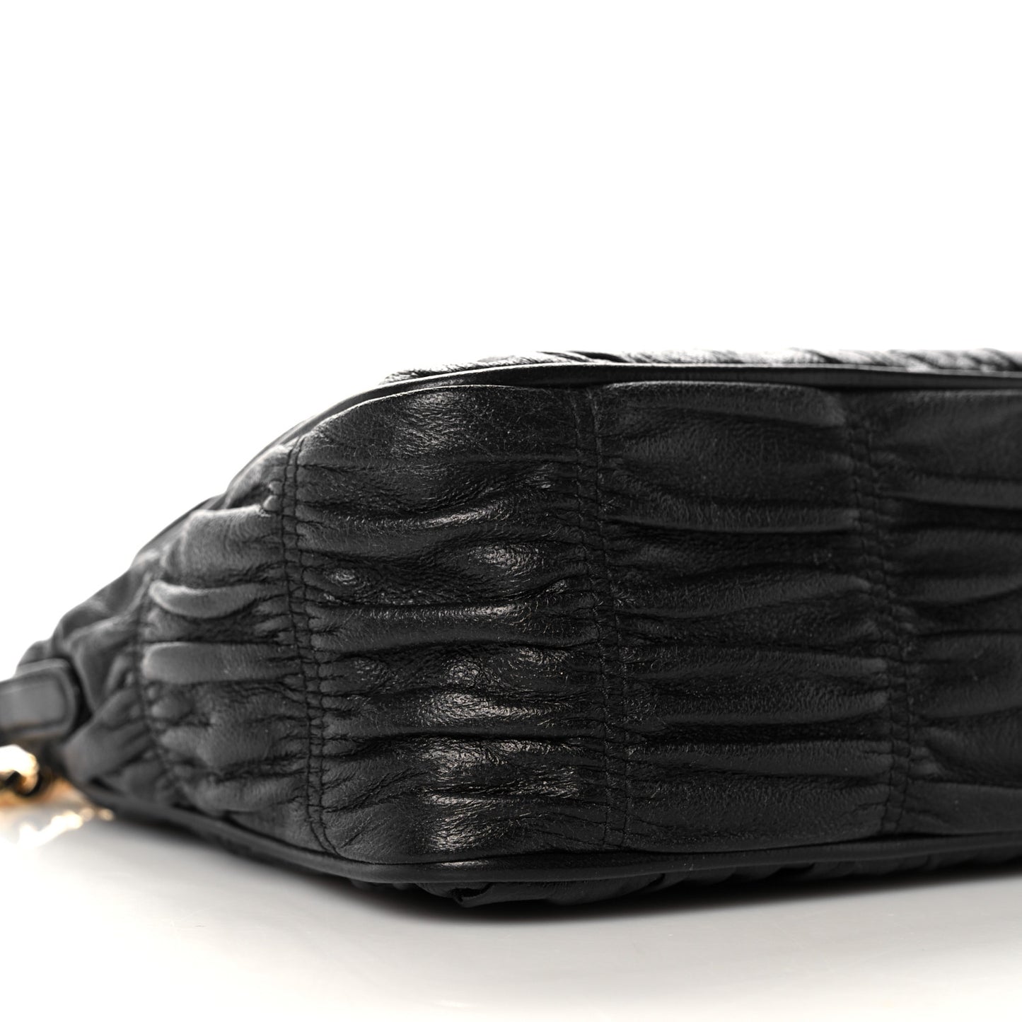 Nappa Gaufre Shoulder Bag Black