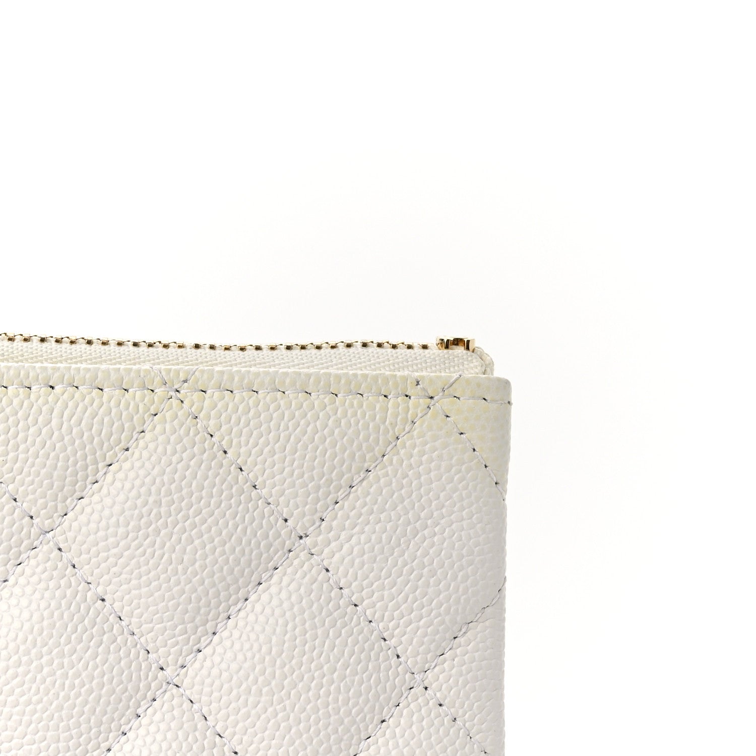 Chanel Caviar Quilted Small Cosmetic Case White 8 of 9