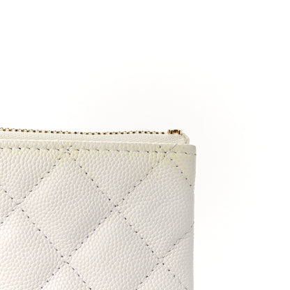 Chanel Caviar Quilted Small Cosmetic Case White 8 of 9