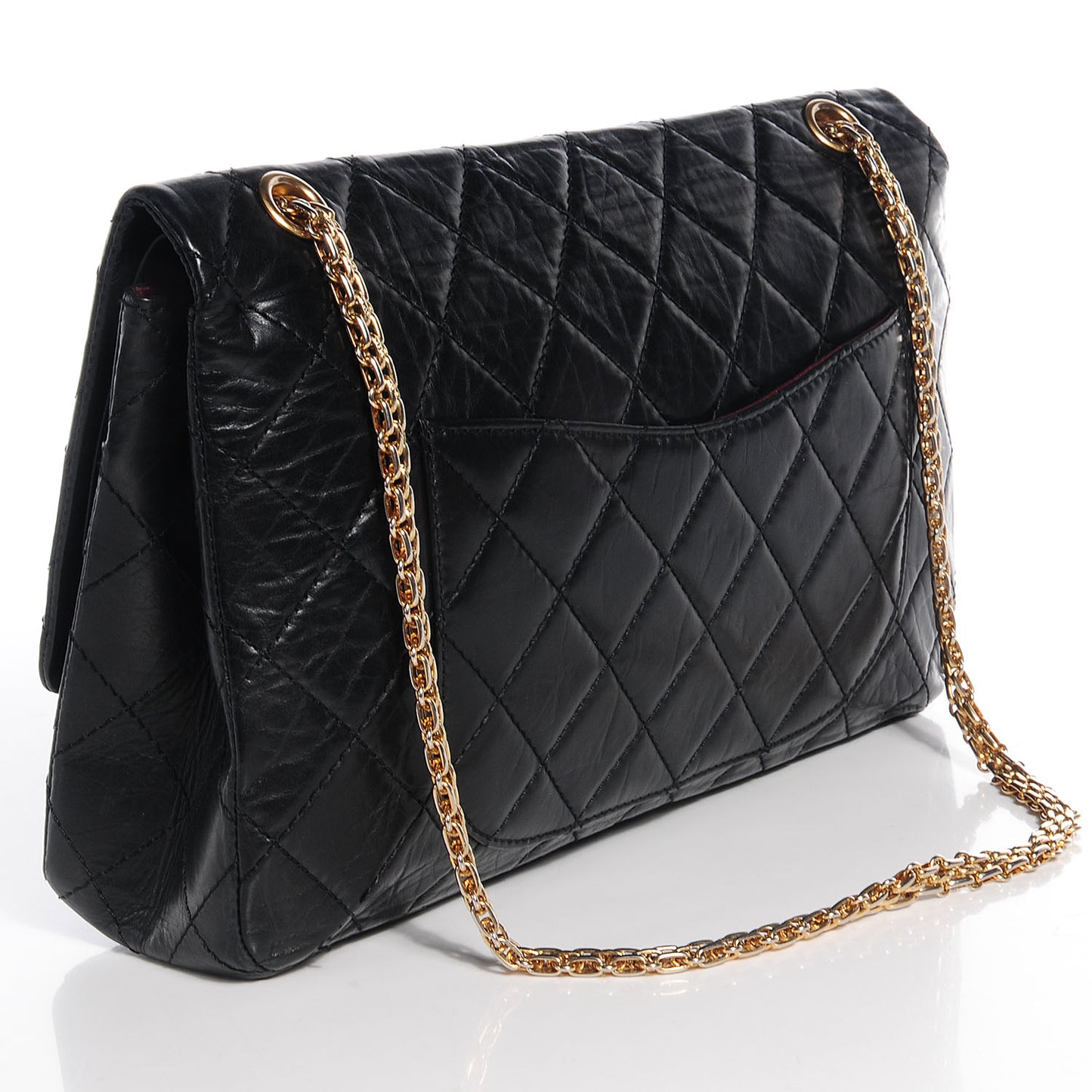 Aged Calfskin Quilted 50th Anniversary 2.55 Reissue 227 Flap Black
