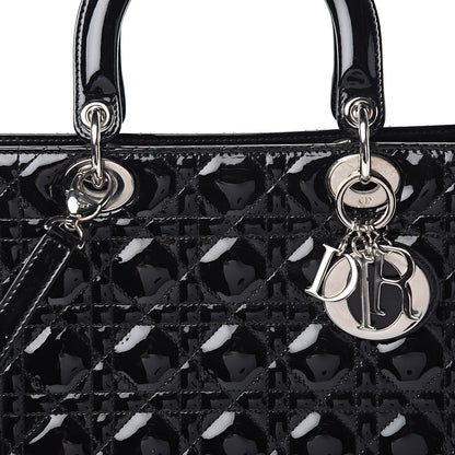 Christian Dior Patent Cannage Large Lady Dior Black 10 of 10