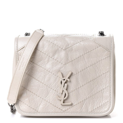 Saint Laurent Crinkled Calfskin Matelasse Monogram Niki Chain Wallet Crema Soft 1 of 4
