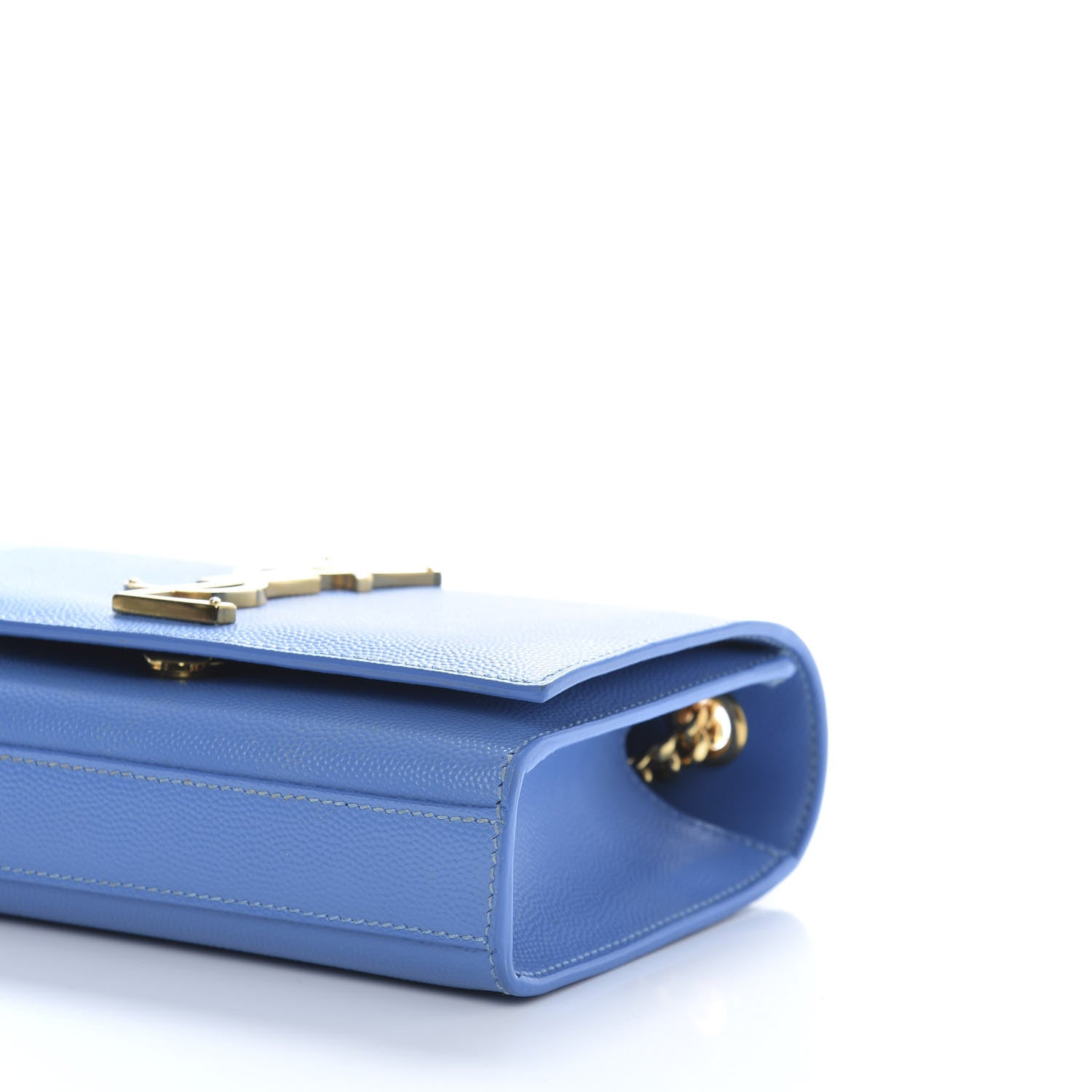 Saint Laurent Grain De Poudre Small Classic Monogram Kate Satchel Blue Clair 7 of 12