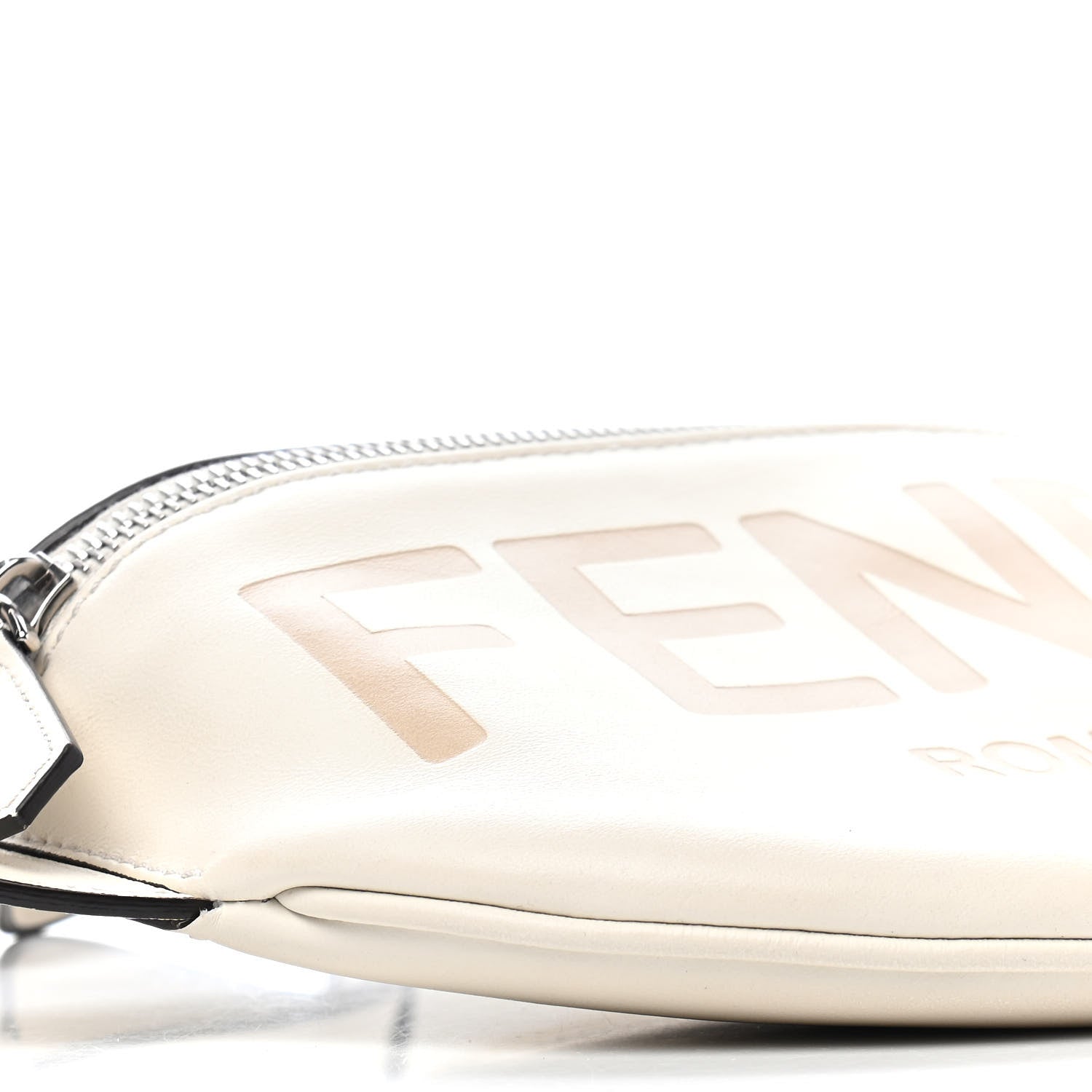 Fendi Vitello Grace Light Logo Embossed Small Belt Bag White Ice 8 of 9