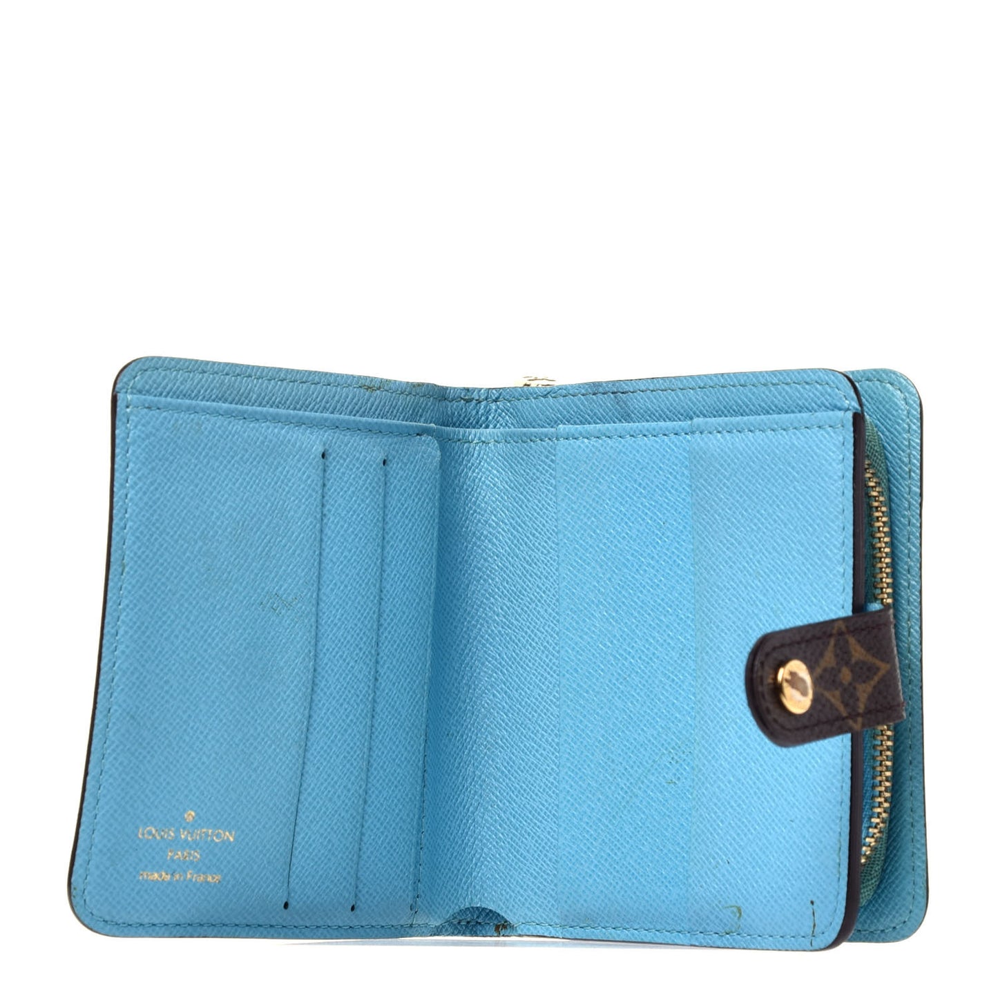Monogram Groom Compact Zip Wallet Blue