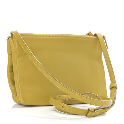 Celine Lambskin Small Trio Crossbody Bag Citron 2 of 19
