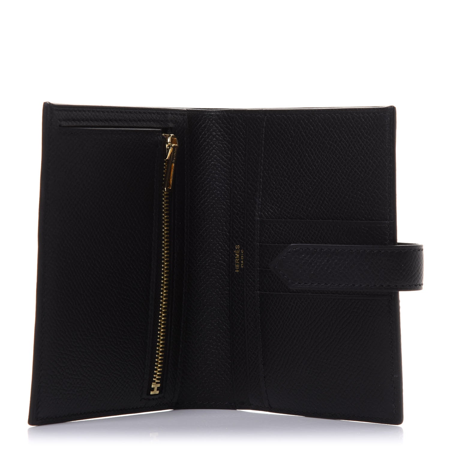 Hermes Epsom Bearn Compact Wallet Black 5 of 8
