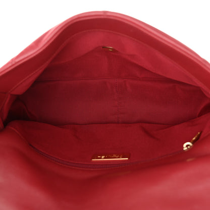 Chanel Lambskin Quilted Large Chanel 19 Flap Red 5 of 12