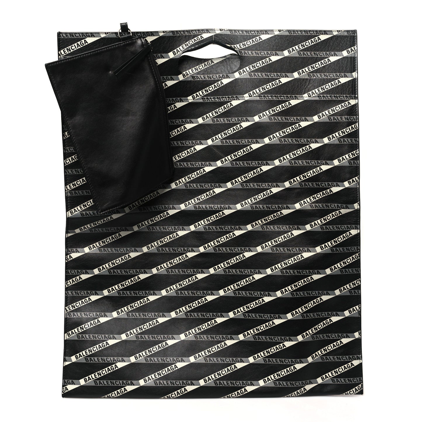Calfskin Losange Monogram Plastic Tote Black Grey