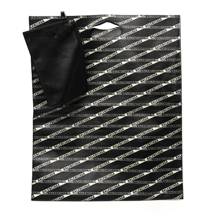 Balenciaga Calfskin Losange Monogram Plastic Tote Black Grey 2 of 10