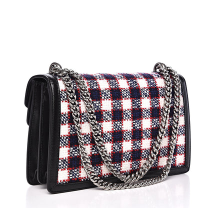 Gucci Vintage Tweed Check Small Dionysus Shoulder Bag White Hibiscus Red Marine 2 of 10