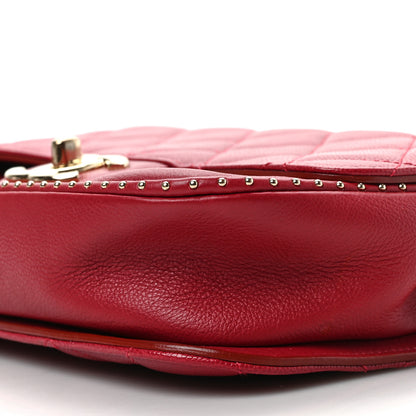 Chanel Caviar Quilted Small Studded Flap Red 9 of 9