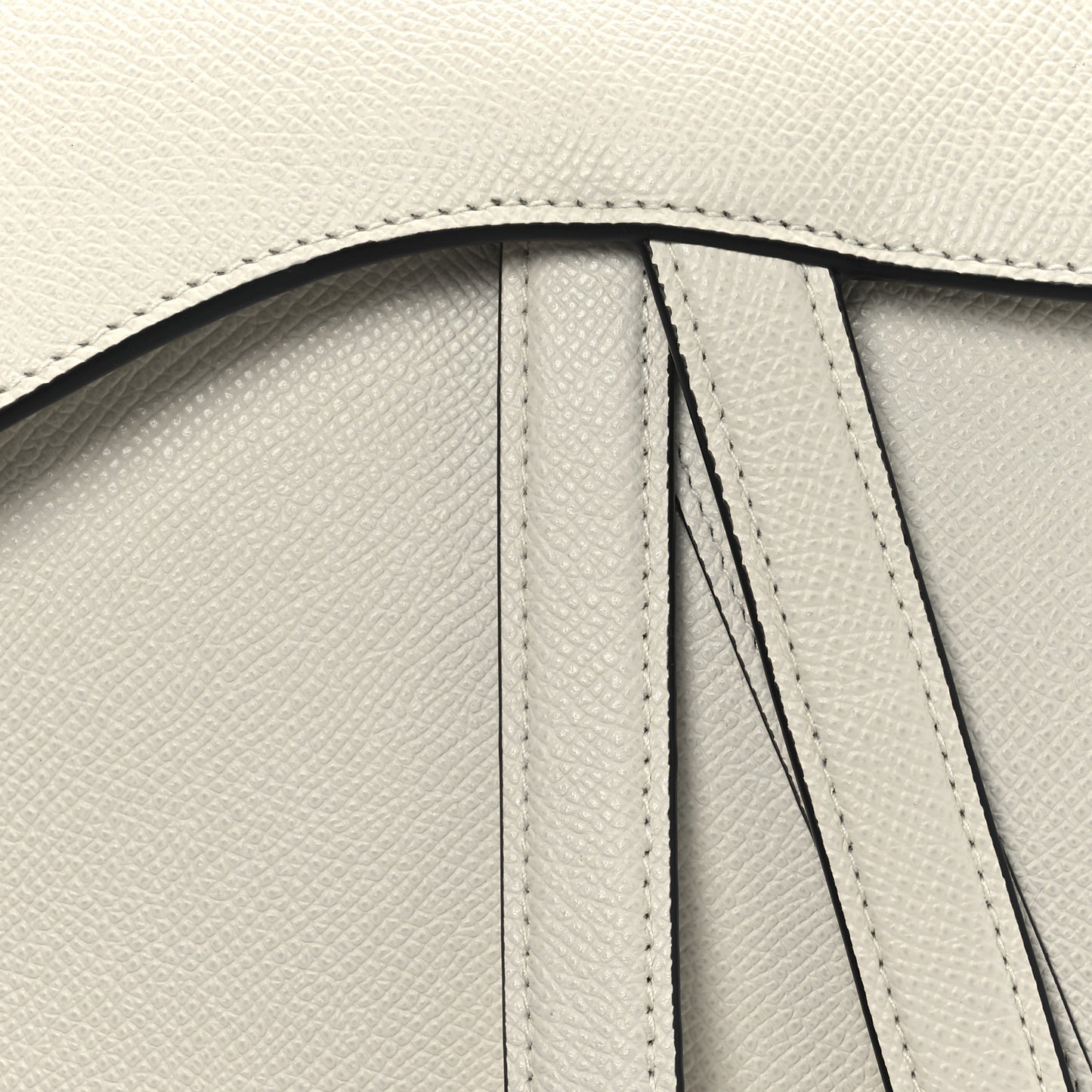 Grained Calfskin Saddle Bag With Strap Latte