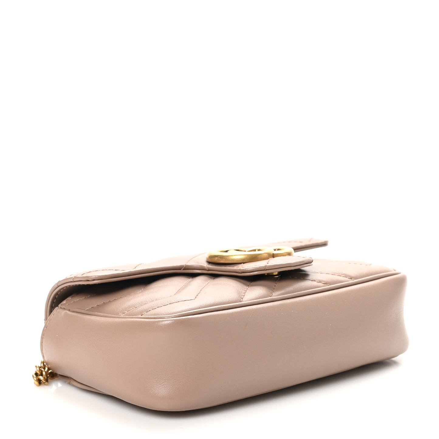 Calfskin Matelasse Super Mini GG Marmont Shoulder Bag Porcelain Rose