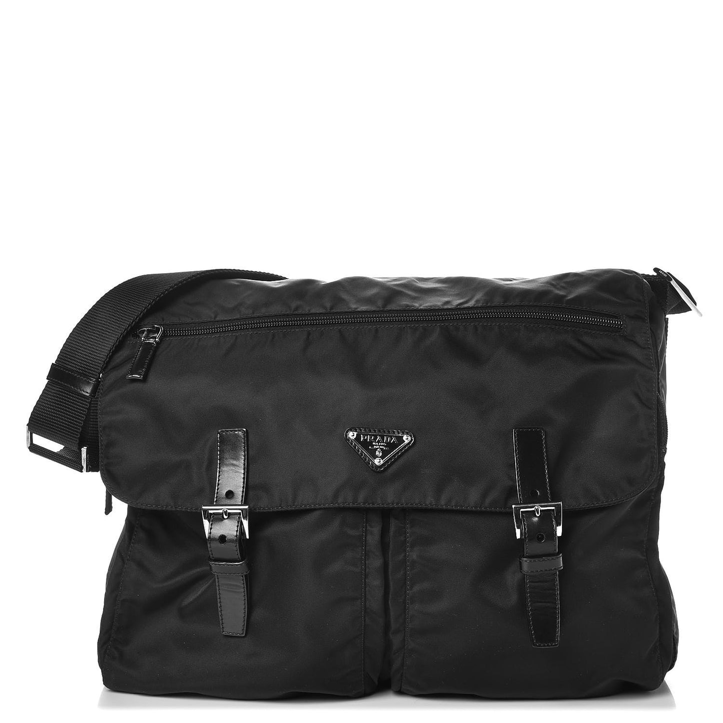 Nylon Vela Messenger Bag Black