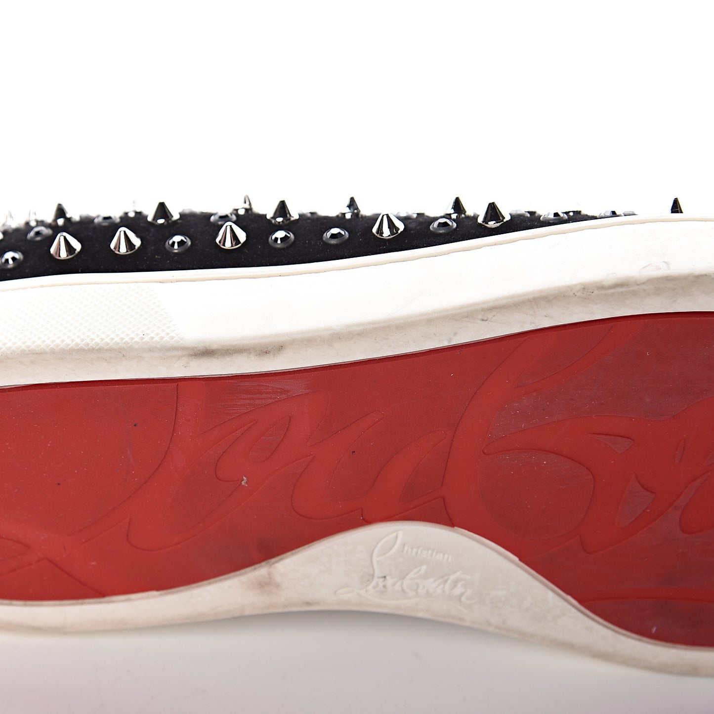 Veau Velours Studded Womens Slip On Sneakers 40.5 Black