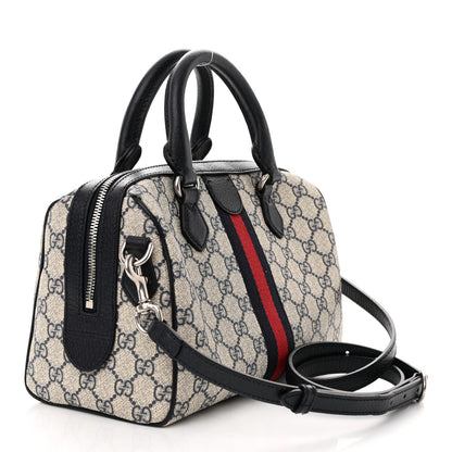 Gucci GG Supreme Monogram Web Small Ophidia Top Handle Bag Beige Blue 3 of 9