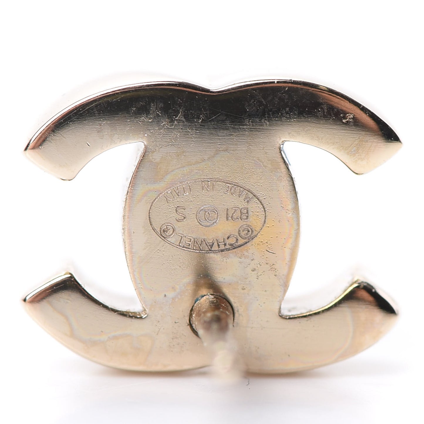 Metal CC Turnlock Earrings Gold