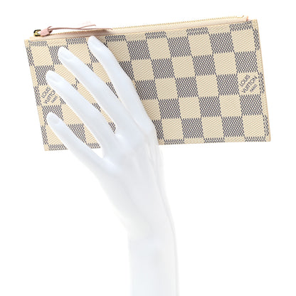 Louis Vuitton Damier Azur Felicie Chain Wallet Zippered Insert Rose Ballerine 2 of 6