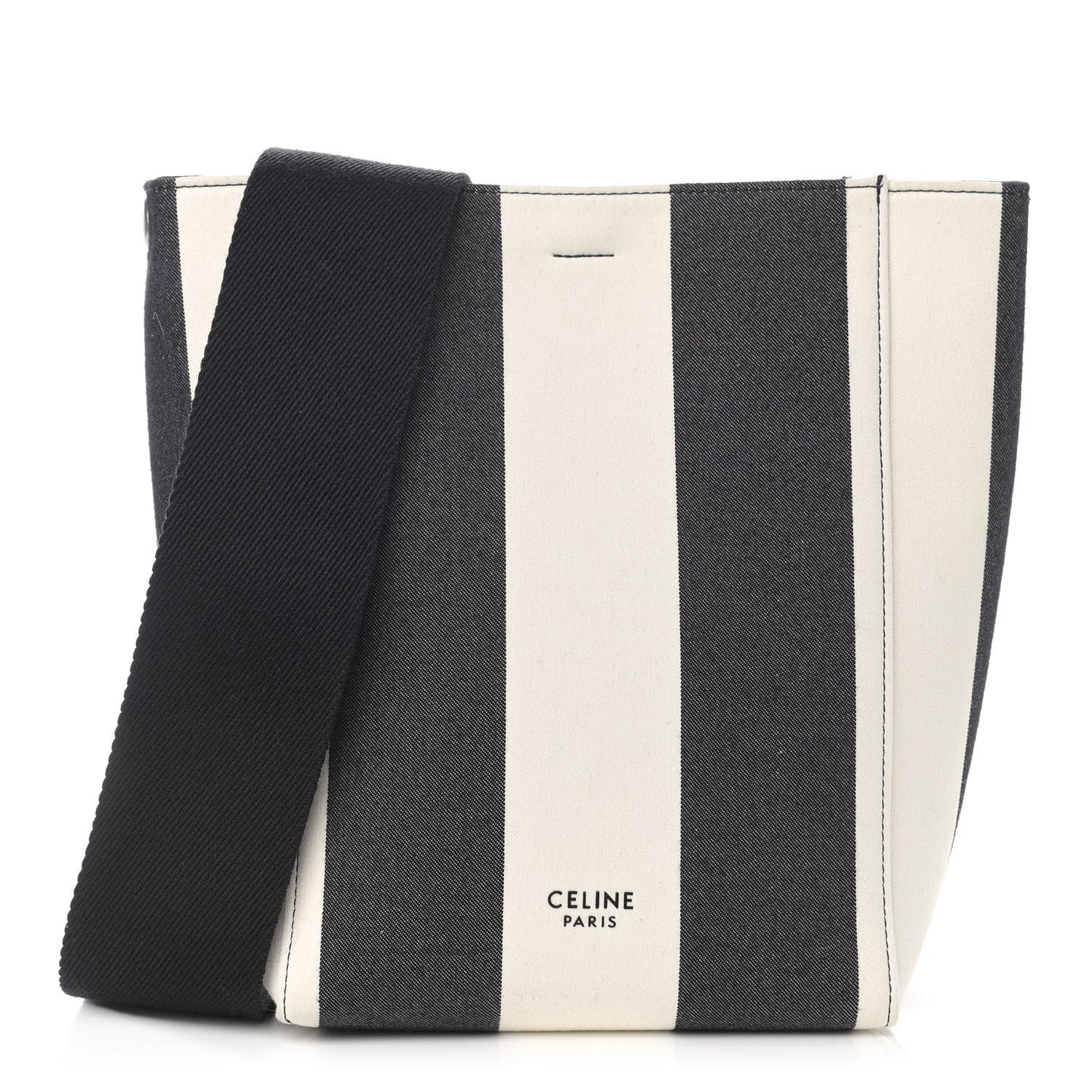 Textured Canvas Small Sangle Bucket Bag Black