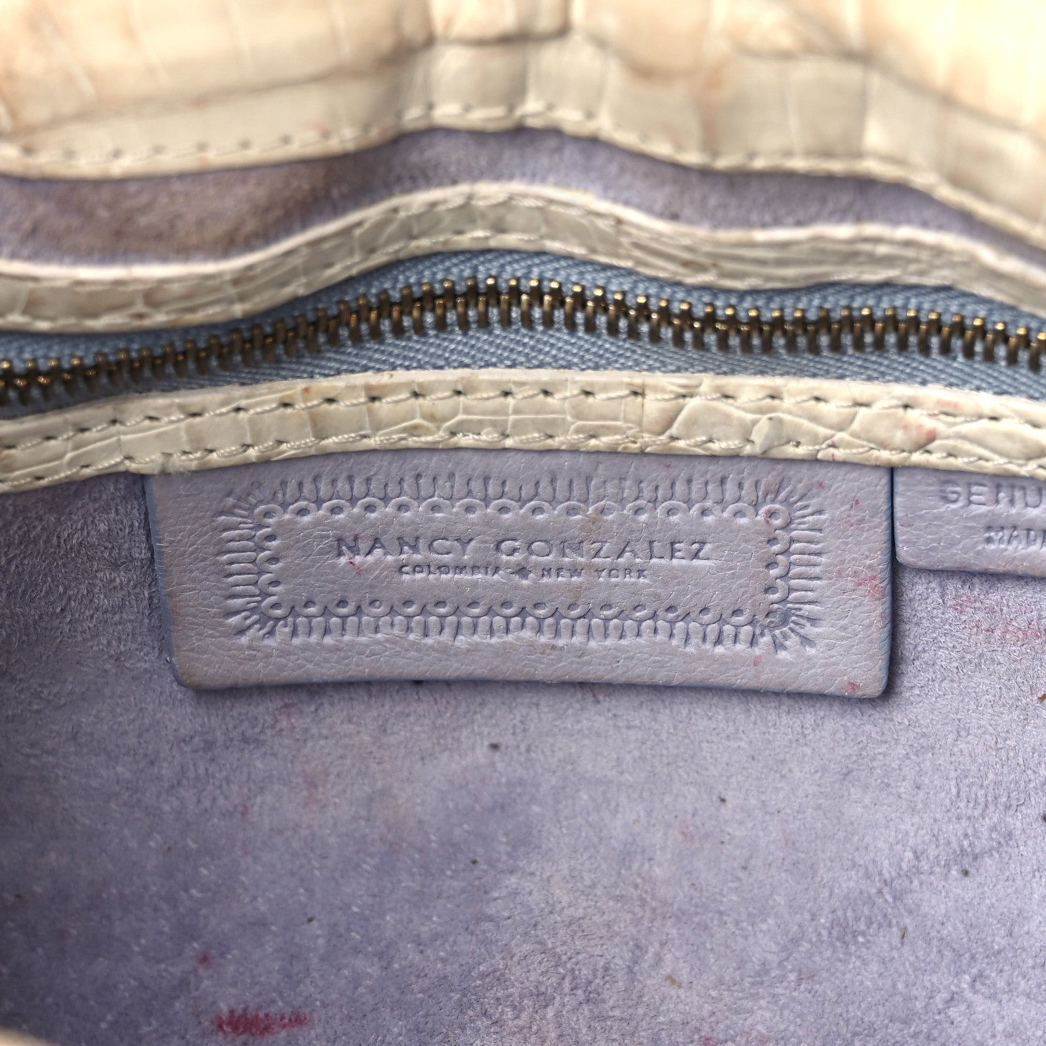 Nancy Gonzalez Crocodile Foldover Clutch Beige 6 of 12