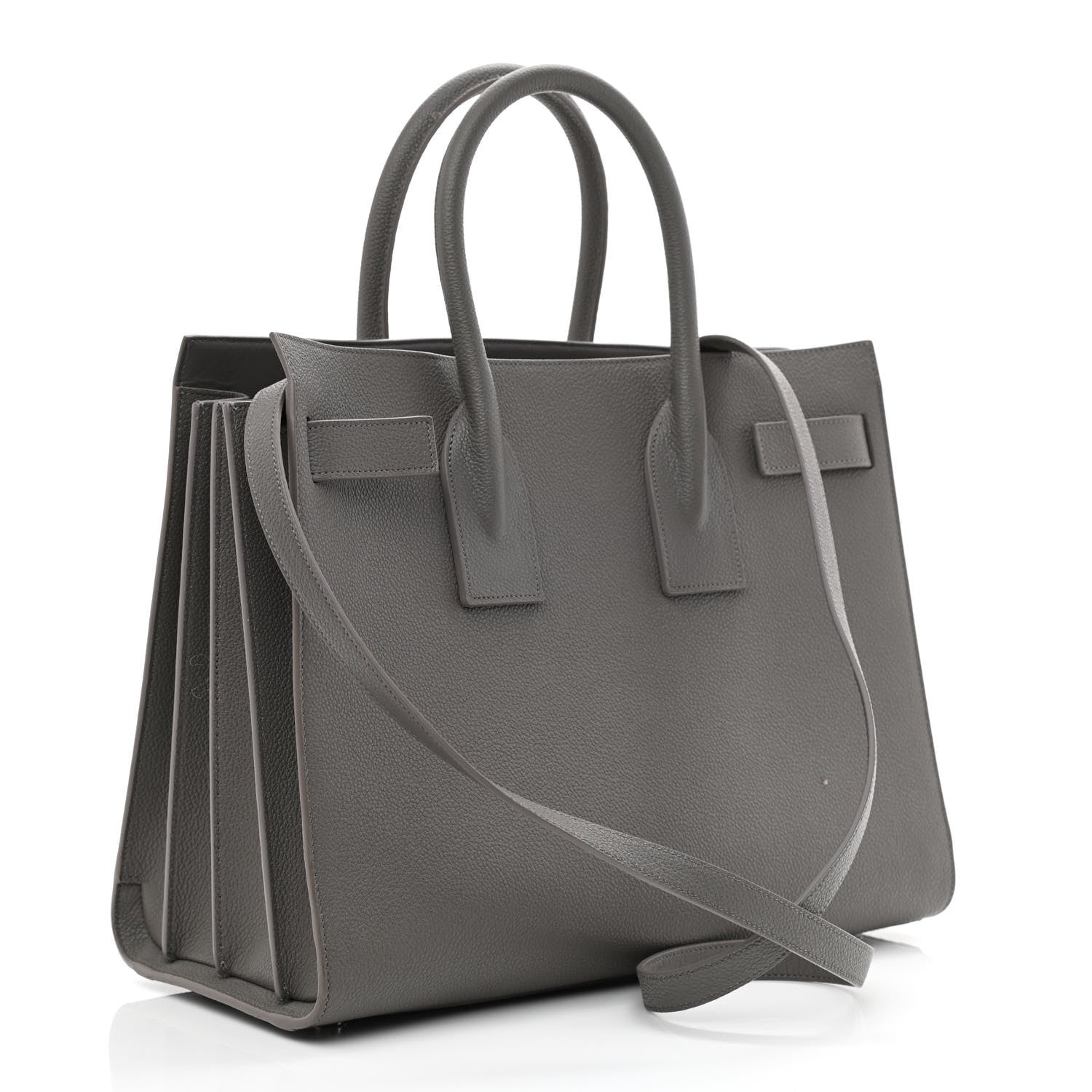 Saint Laurent Grained Calfskin Small Sac De Jour Fog 3 of 11