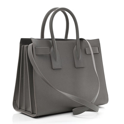 Saint Laurent Grained Calfskin Small Sac De Jour Fog 3 of 11