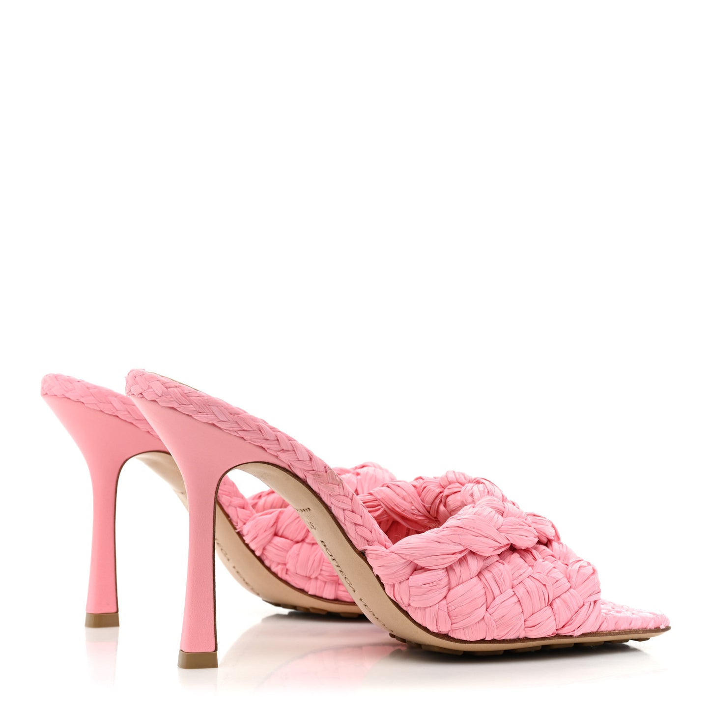 Raffia Twisted Intrecciato Stretch Mule Sandals 37 Blossom