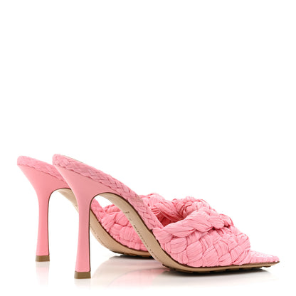 Bottega Veneta Raffia Twisted Intrecciato Stretch Mule Sandals 37 Blossom 4 of 10