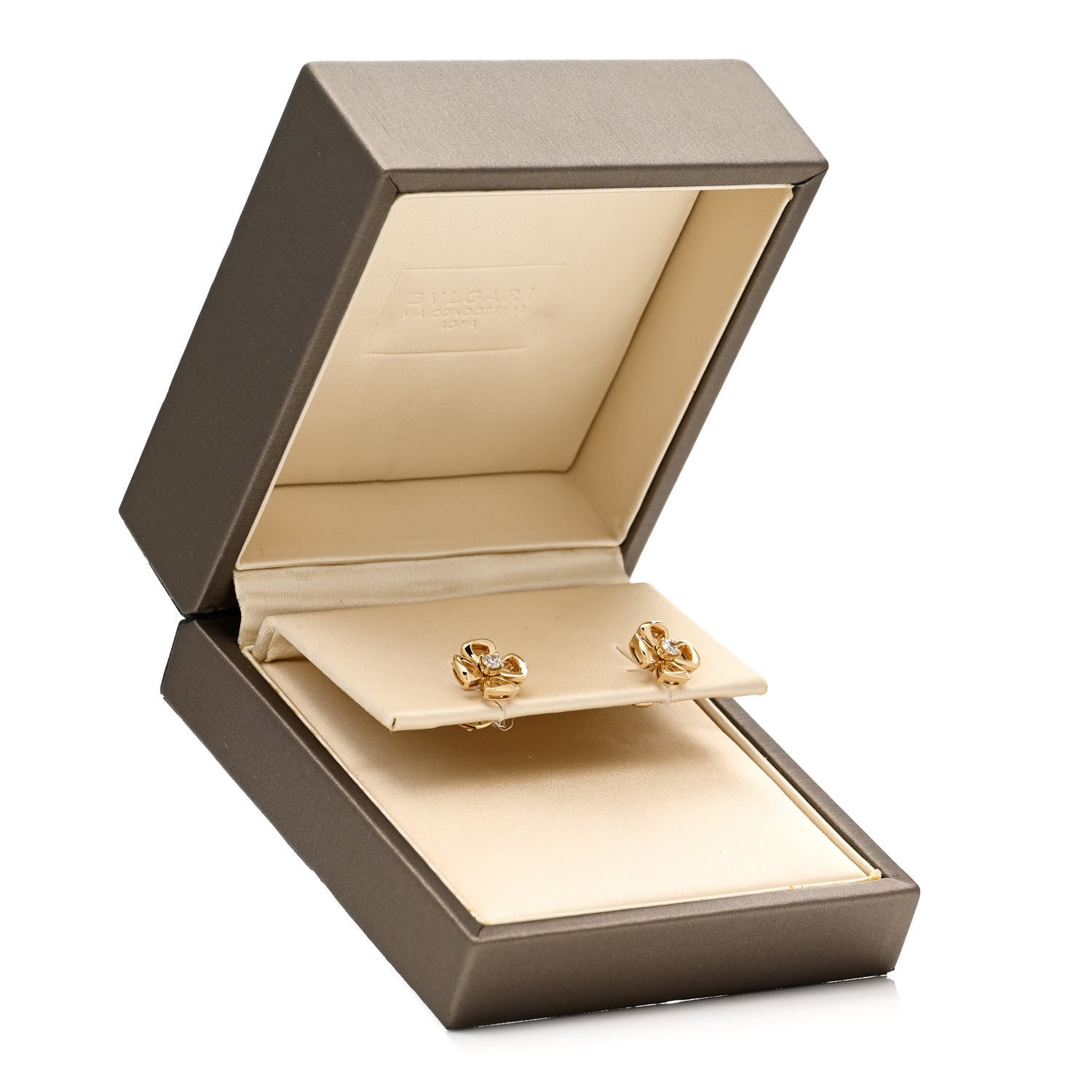 Bulgari 18K Yellow Gold Diamond Fiorever Earrings 5 of 5
