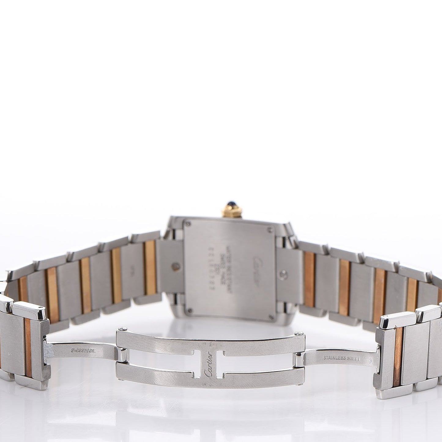 Stainless Steel 18K Yellow Gold 25mm Tank Francaise Quartz Watch