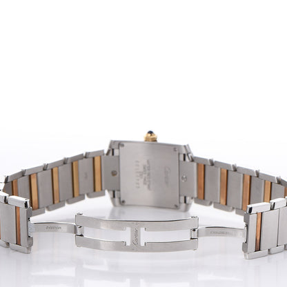 Cartier Stainless Steel 18K Yellow Gold 25mm Tank Francaise Quartz Watch 10 of 11