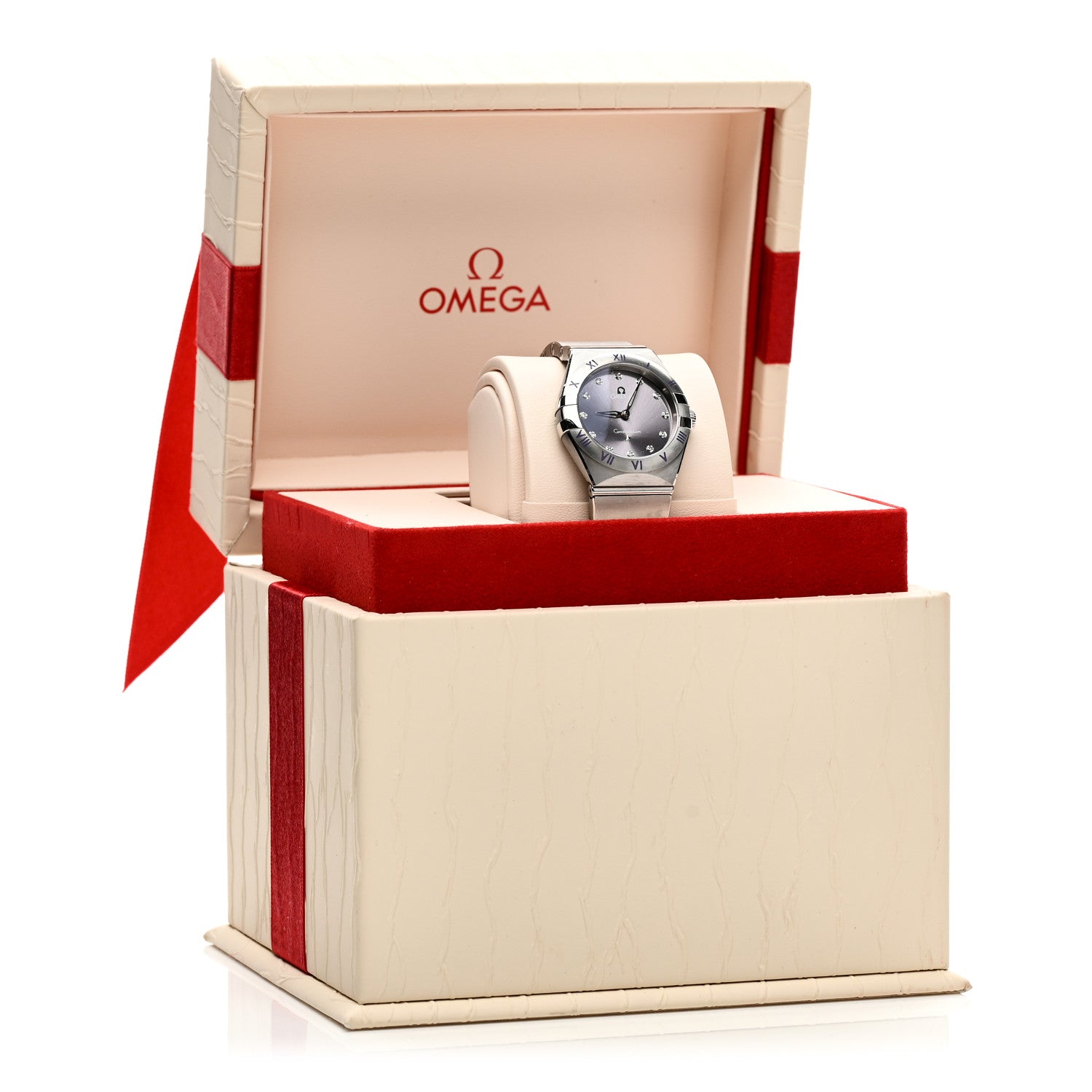 Omega Stainless Steel Diamond 28mm Constellation Quartz Watch Purple 131.10.28.60.60.002 5 of 5