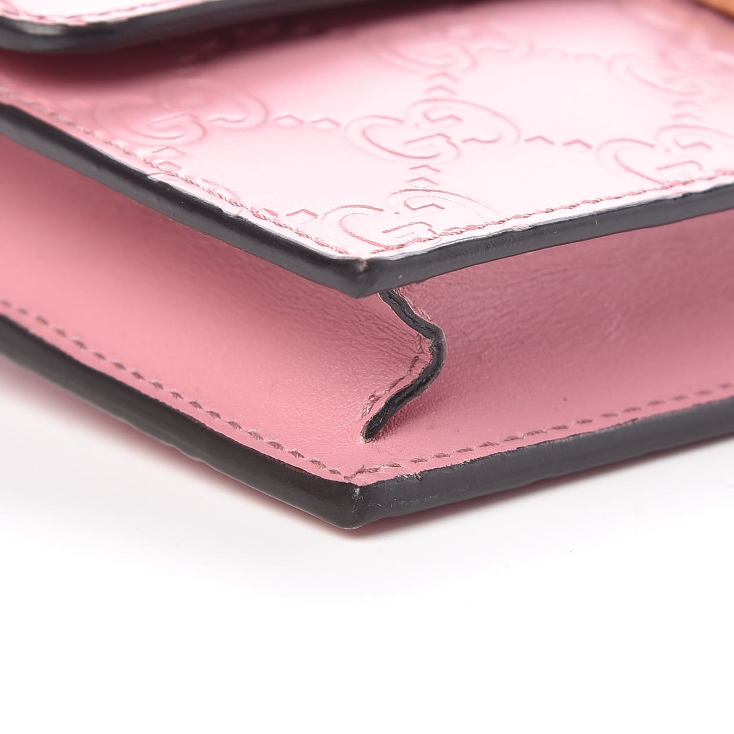 Guccissima Icon Chain Wallet Carmine Rose