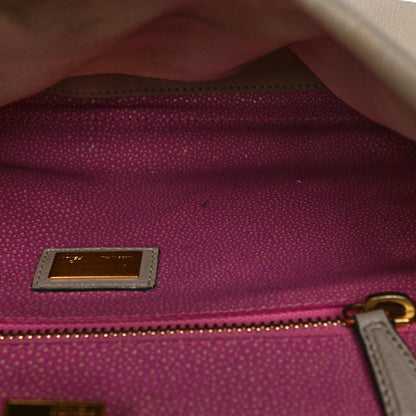 Fendi Goatskin Stingray Medium Peekaboo Iconic Satchel White Pink 18 of 31