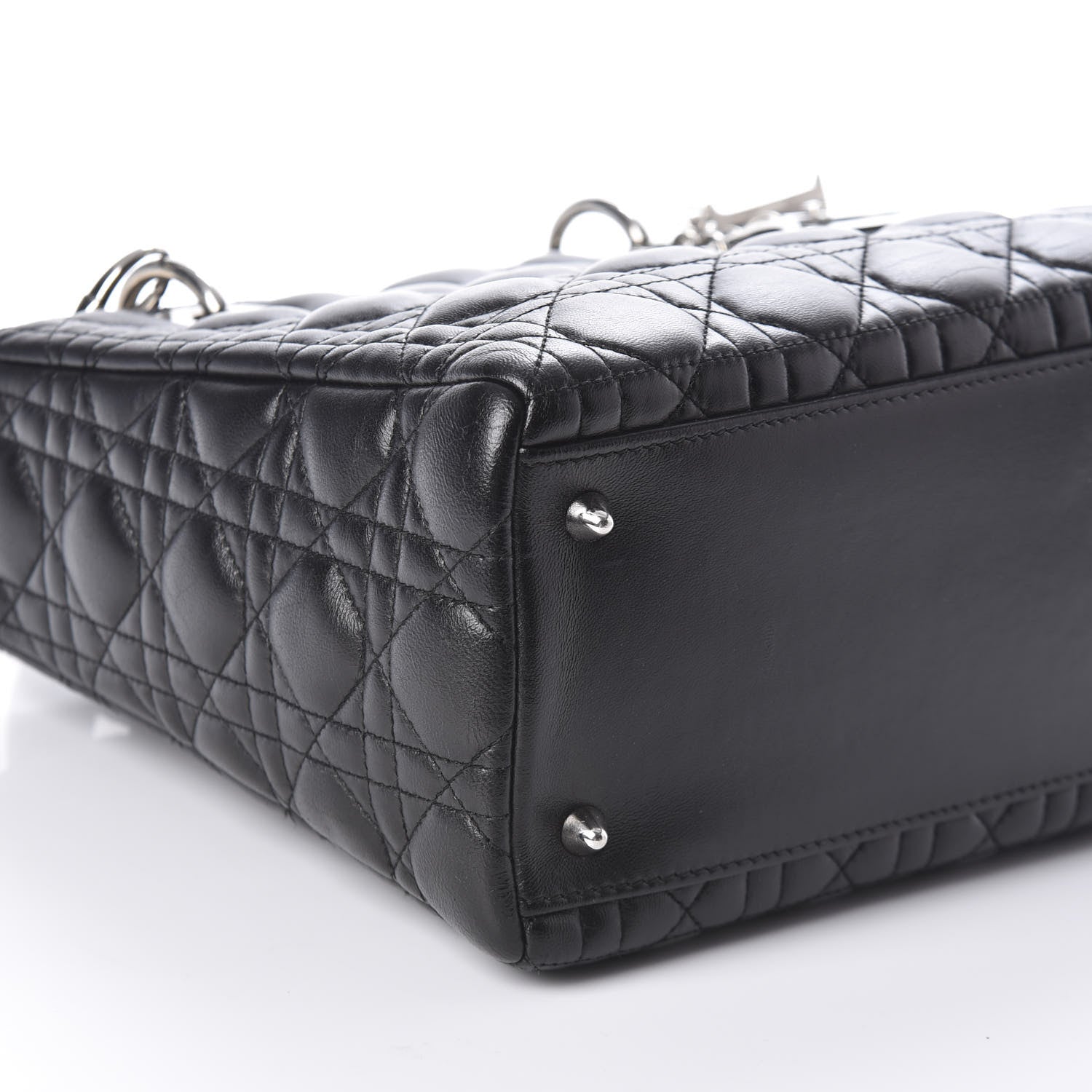 Christian Dior Lambskin Cannage Medium Lady Dior Black 7 of 8